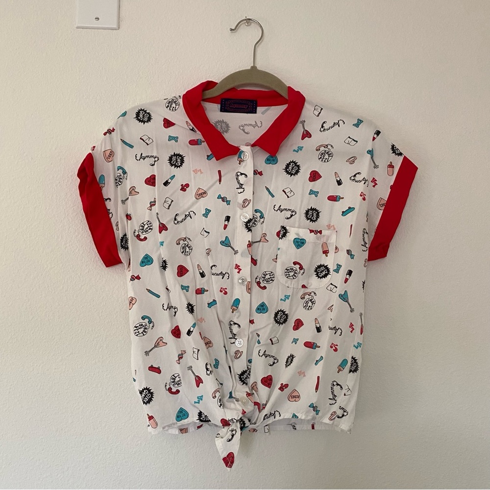 Aymmy in the Batty Girls Button Up Shirt